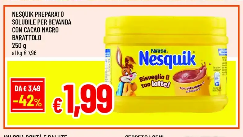 Nesquik Preparato Solubile per Bevanda con Cacao Magro Barattolo