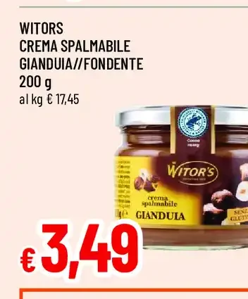 Witor's Crema Spalmabile Gianduia/Fondente