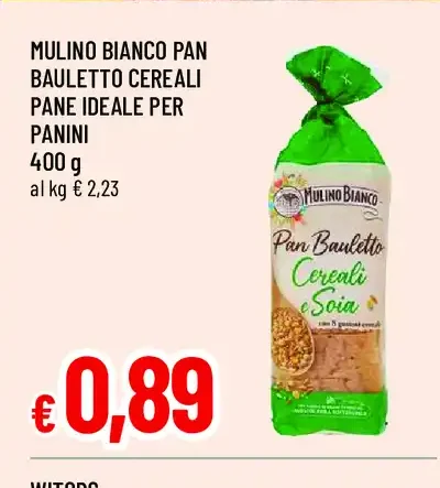 Mulino Bianco Pan Bauletto Cereali Pane Ideale per Panini