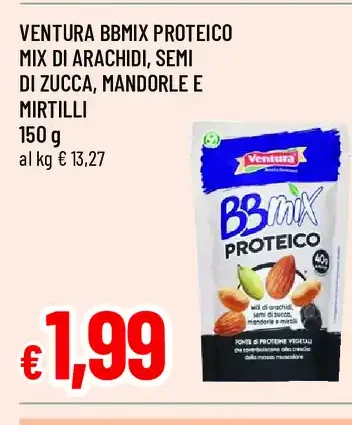 Ventura BBMix Proteico Mix di Arachidi, Semi di Zucca, Mandorle e Mirtilli