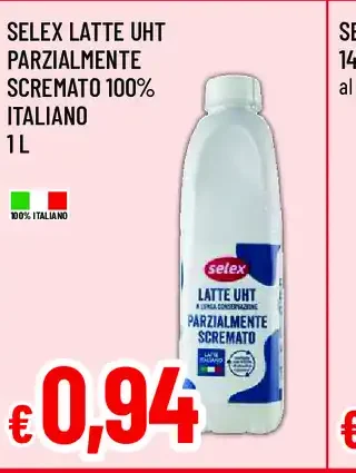 Selex Latte UHT Parzialmente Scremato 100% Italiano