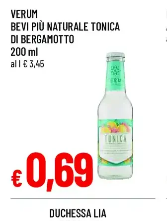 Verum bevanda tonica di bergamotto