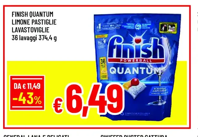 Finish Quantum limone pastiglie lavastoviglie