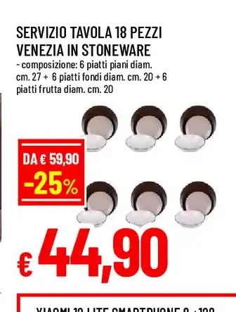 Servizio tavola Venezia in stoneware
