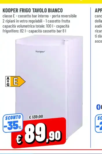 Kooper frigo tavolo bianco