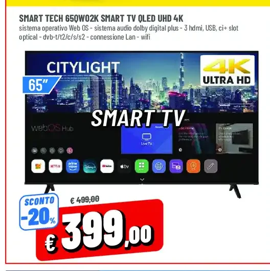 Smart Tech 65W02K Smart TV QLED UHD 4K