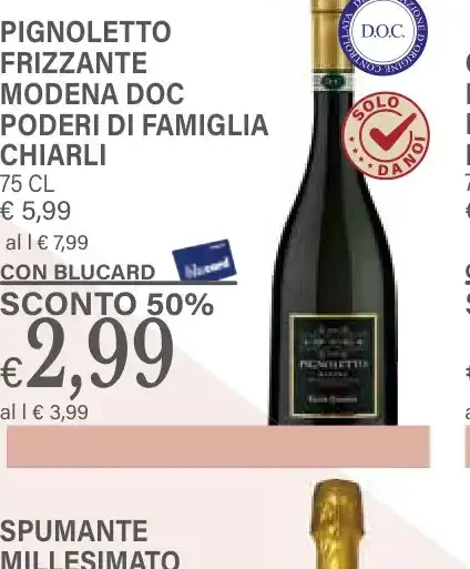 Pignoletto Frizzante Modena DOC Poderi di Famiglia Chiarli