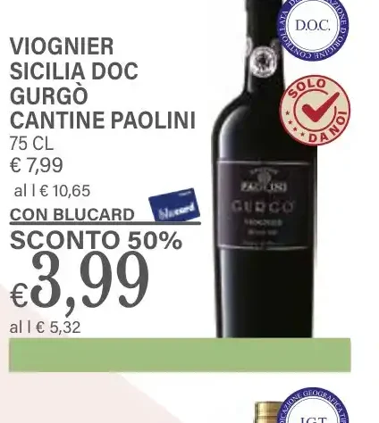 Viognier Sicilia DOC Gurgò Cantine Paolini