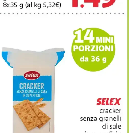 Cracker senza granelli di sale in superficie