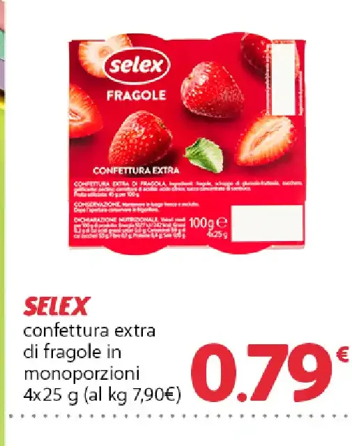 confettura extra di fragole in monoporzione