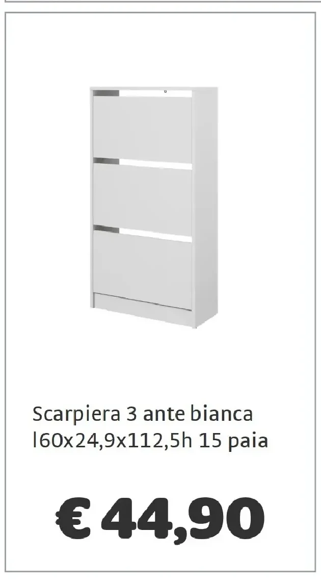 Scarpiera 3 ante bianca