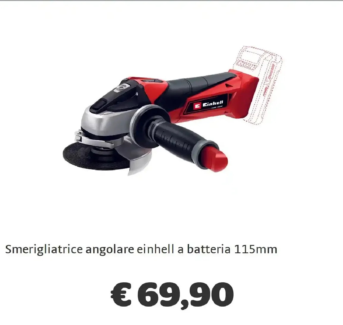 Smerigliatrice angolare Einhell a batteria 115 mm