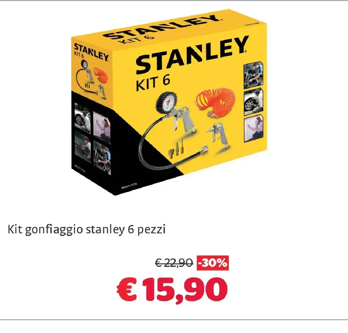 Kit gonfiaggio Stanley 6 pezzi