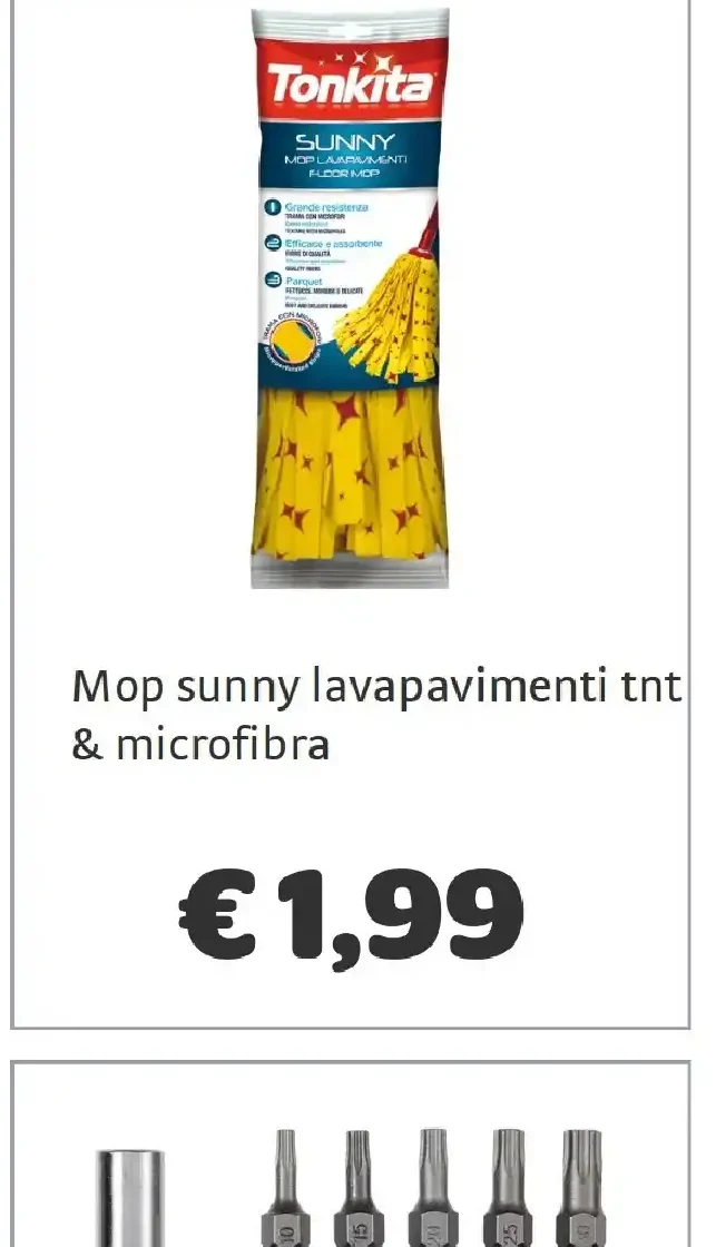 Mop Sunny lavapavimenti TNT e microfibra