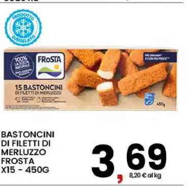 Bastoncini di filetti di merluzzo Frosta