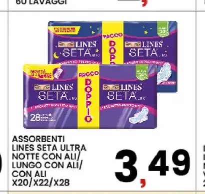 Assorbenti Lines Seta Ultra Notte