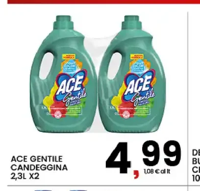 Detersivo lavatrice Ace Gentile Candeggina