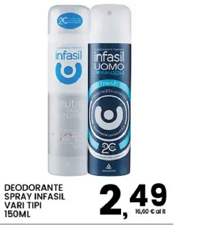 Deodorante spray Infasil vari tipi