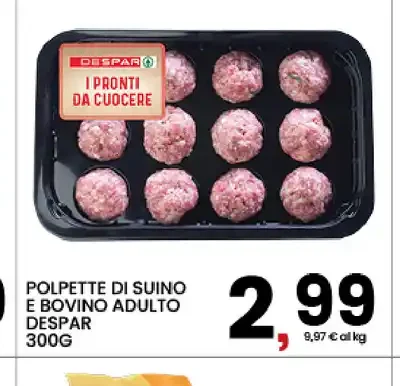 Polpette di suino e bovino adulto