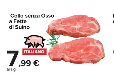 Collo senza osso a fette di suino