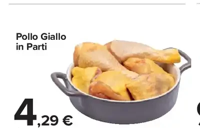 Pollo giallo in parti
