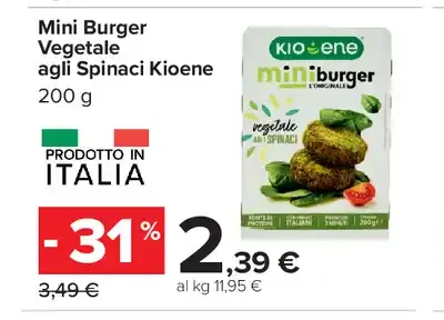 Mini Burger Vegetale agli Spinaci Kioene