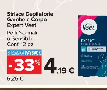 Strisce depilatorie gambe e corpo Expert Veet