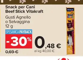 Snack per cani Beef Stick Vitakraft