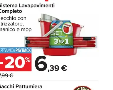 Sistema lavapavimenti completo