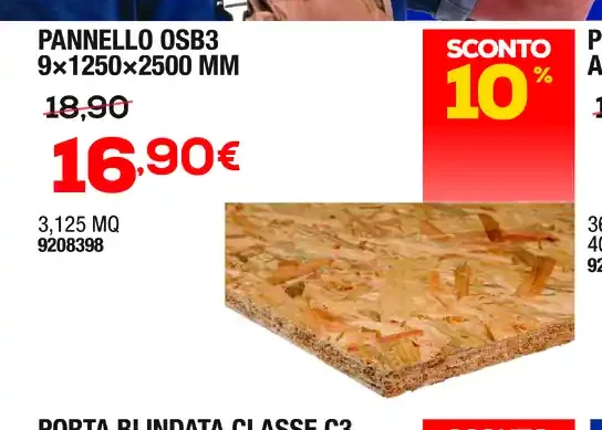 Pannello OSB3 9x1250x2500 mm