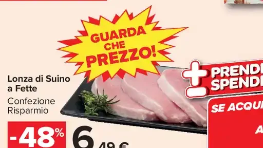 Lonza di suino a fette