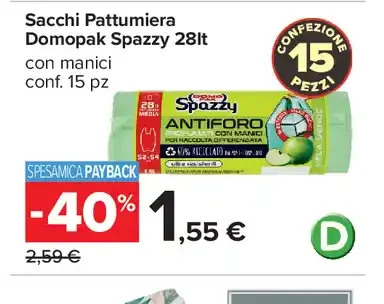 Sacchi pattumiera Domopak Spazzy