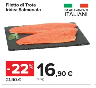Filetto di trota iridea salmonata