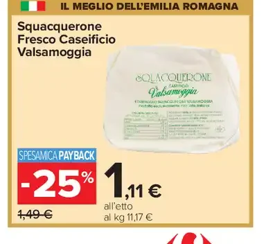 Squacquerone fresco caseificio Valsamoggia
