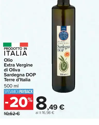 Olio extravergine di oliva Sardegna DOP Terre d’Italia