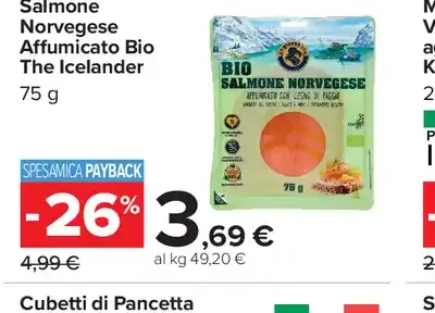 Salmone norvegese affumicato bio