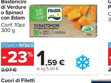 Bastoncini di verdure o spinaci