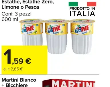 Estathé Zero Limone o Pesca