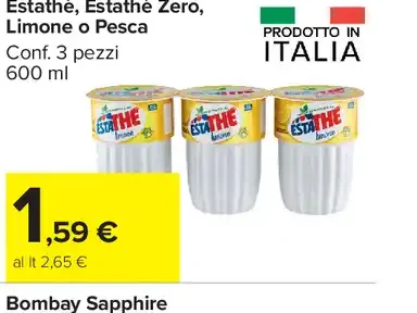 Estathé Zero Limone o Pesca