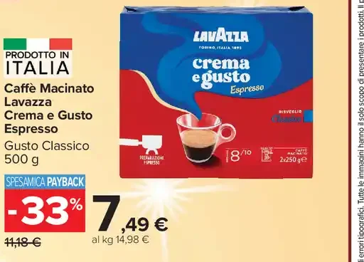 Caffè macinato Lavazza Crema e Gusto Espresso