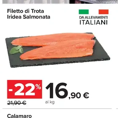 Filetto di trota iridea salmonata