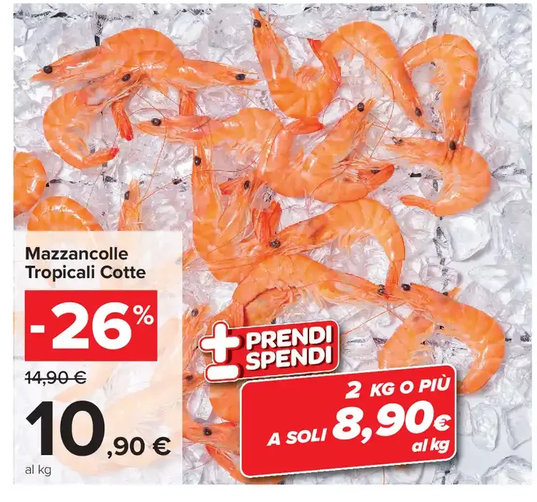 Mazzancolle tropicali cotte