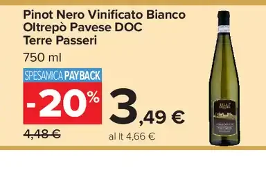 Pinot Nero Vinificato Bianco Oltrepò Pavese DOC Terre Passeri