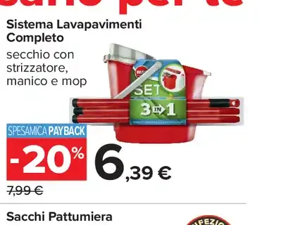 Sistema lavapavimenti completo