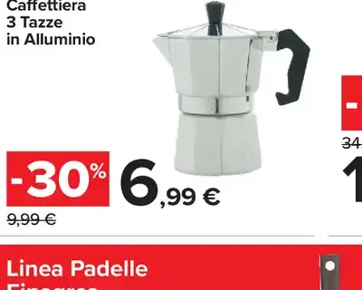Caffettiera 3 Tazze in Alluminio