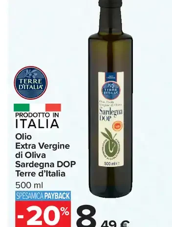 Olio extravergine di oliva Sardegna DOP Terre d’Italia