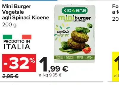 Mini burger vegetale agli spinaci Kioene