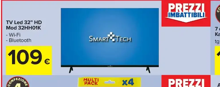 TV LED 32 pollici HD Smart Tech