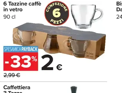 6 Tazzine caffè in vetro