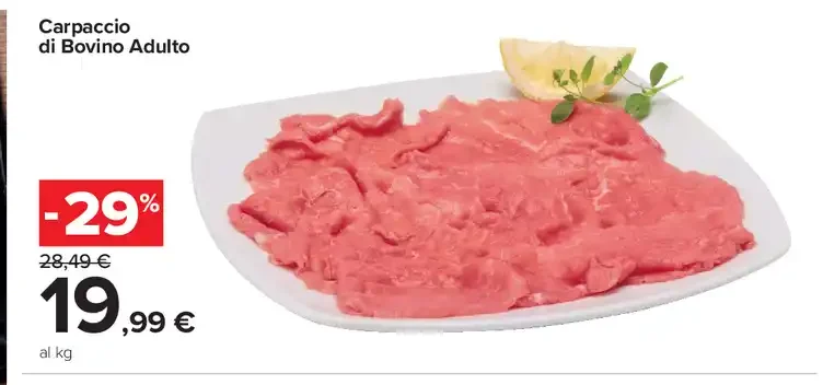 Carpaccio di bovino adulto